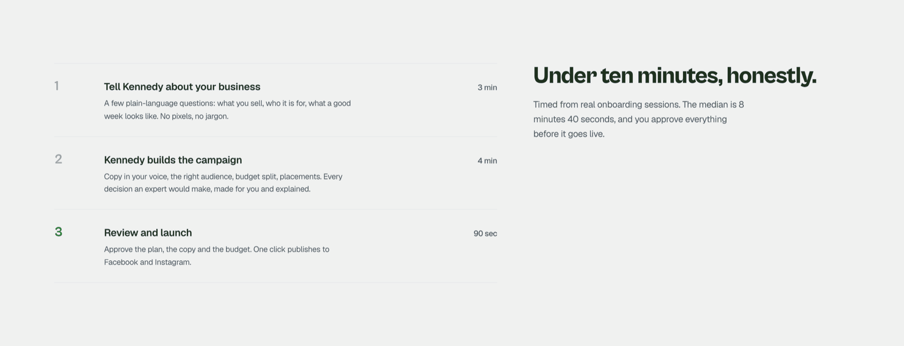 The same onboarding breakdown rendered in light theme.