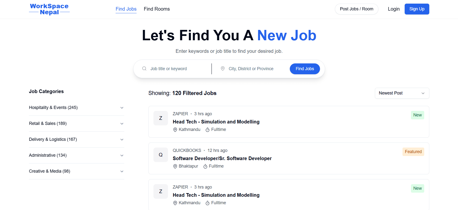 WorkSpace Nepal - Project Screenshot